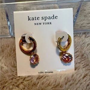 Kate Spade pink and gold huggies/earrings, NWT